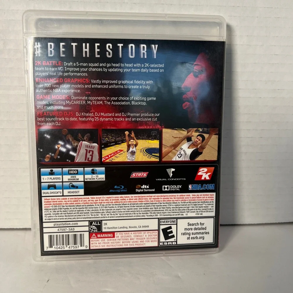 NBA 2K16 Sony PlayStation 3 PS3 2015 Basketball‎ Game CIB 710425475979